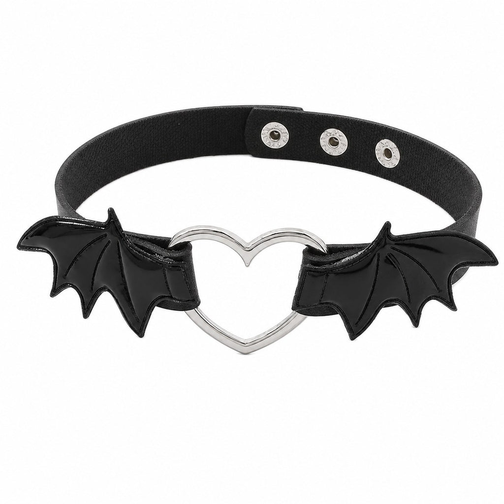 Bat Wing Heart Choker Necklace - AltBrat