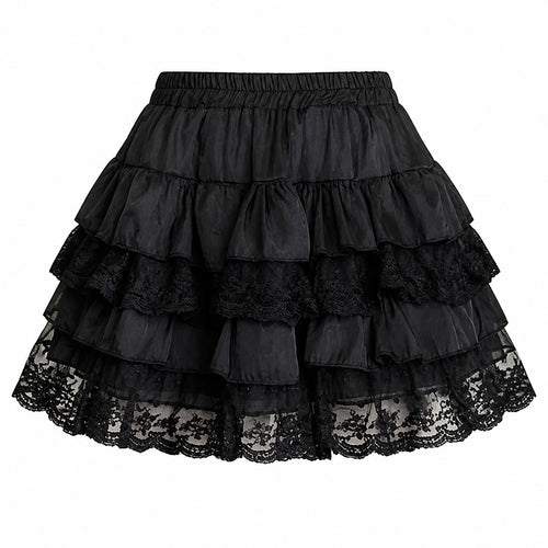 Black Lace Tulle Tutu Mini Skirt product - AltBrat