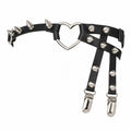 Spiked Heart Garter Leg Harness with Clips - AltBrat