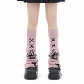 Star Knit Flare Leg Warmers with Bows - AltBrat