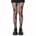 Skull Pattern Fishnet Tights - AltBrat
