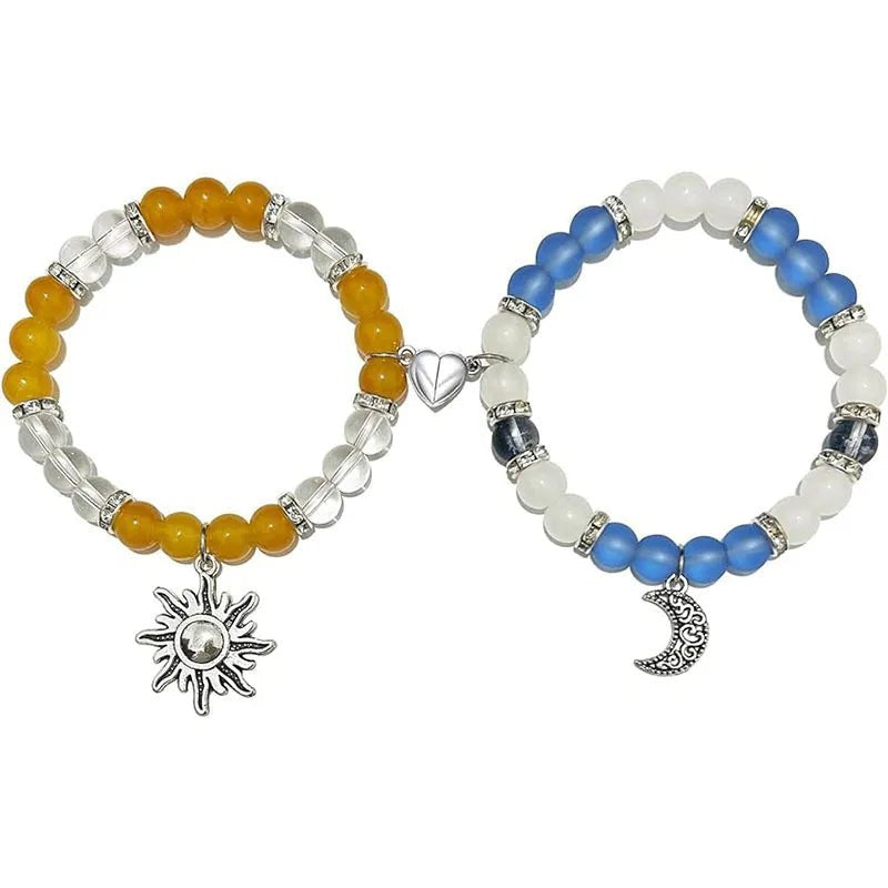 Spider Friendship Bracelets Matching Bracelets for Couple Best Friends Bff Magnet Heart Bracelets Goth Jewelry Gifts for - AltBrat