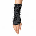 Ripped Distressed Punk Arm Warmers (Grey/Black) worn - AltBrat