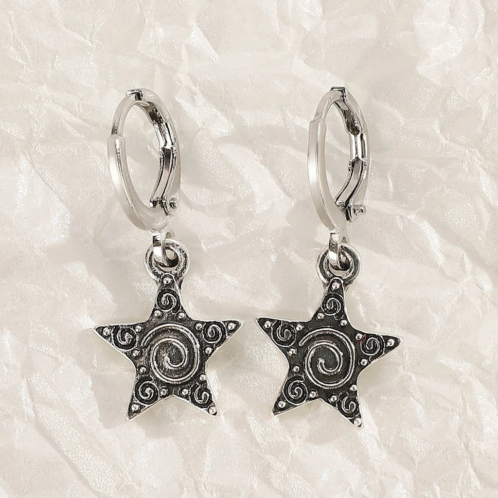 Goth Vintage Cute Bowknot Pink Strawberry Heart Star Pendant Earrings Egirl Gothic 2000s Y2K EMO Rave Jewelry Scene Acce - AltBrat