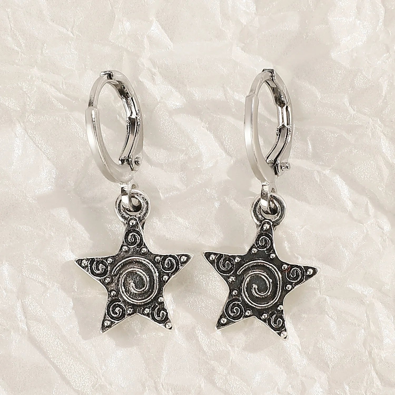 Goth Vintage Cute Bowknot Pink Strawberry Heart Star Pendant Earrings Egirl Gothic 2000s Y2K EMO Rave Jewelry Scene Acce - AltBrat