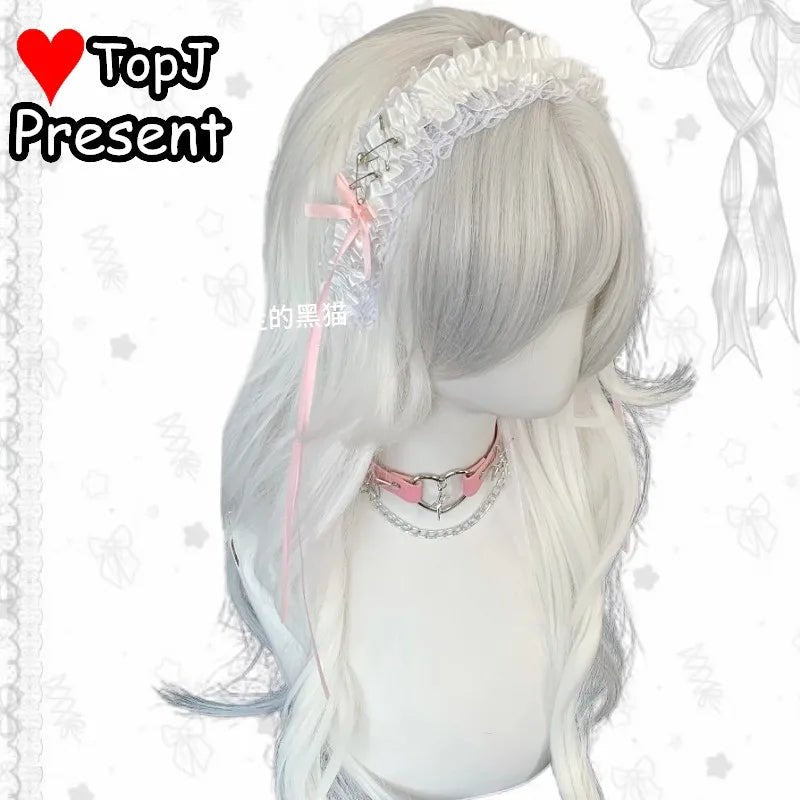 Harajuku Y2K Spicy Girl Lace Bow Headband Lolita Hair Accessory Niche Japanese Dark Gothic JK Subculture Headwear Hairho - AltBrat