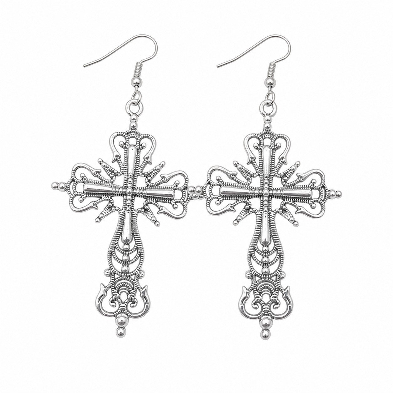 Gothic Cross Pendant Earrings