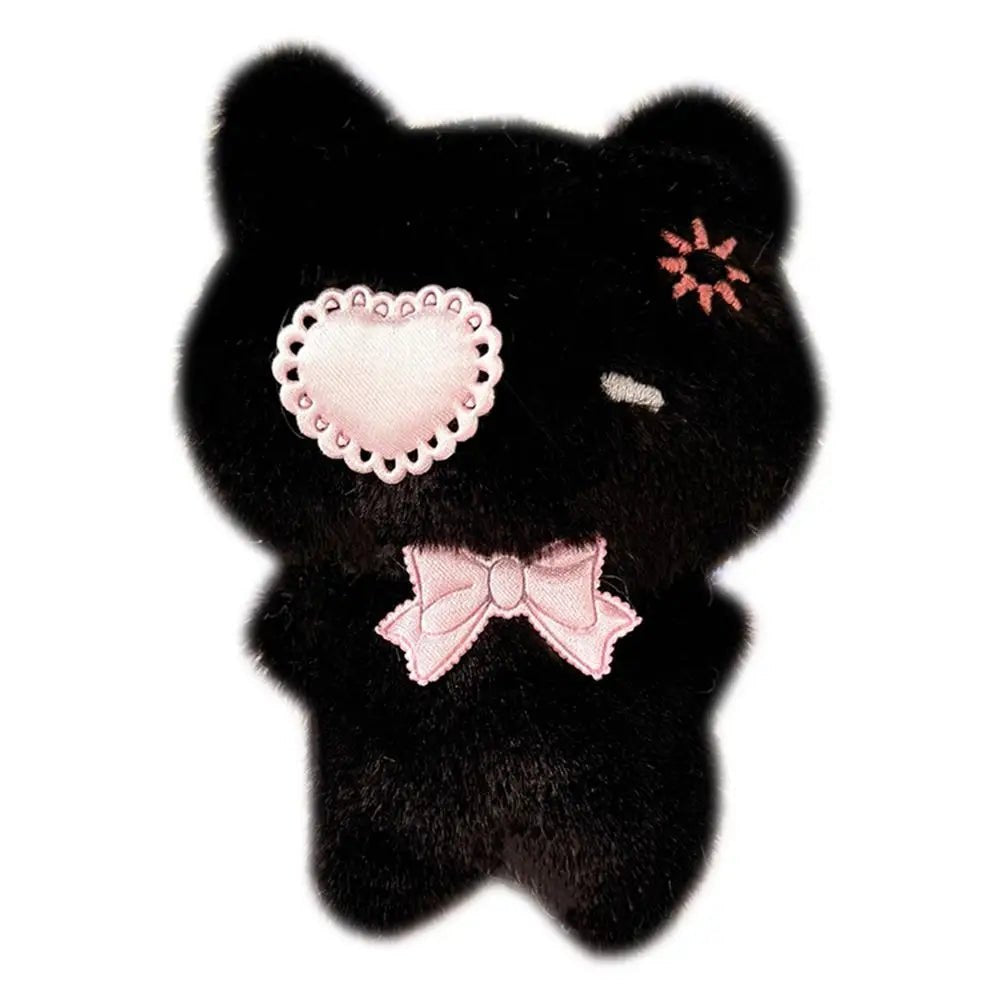 Gothic Bunny Plush Keychain RabbitBag Charm with Bandage Desian Kawaii Key Ring Pendant Car Bag Ornament Girl Child Gift - AltBrat
