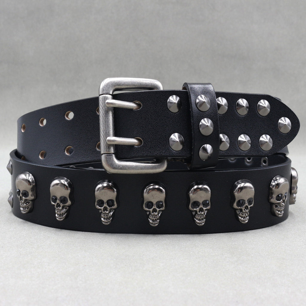 Skull Studded Belt - Belts for Jirai Kei, gothic & kawaii style | Cute Splikes