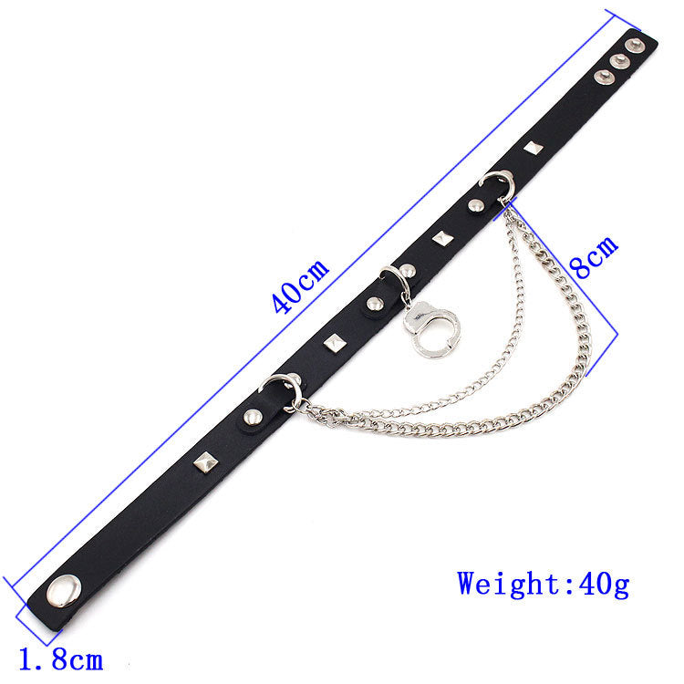 Punk Leather Collar - Necklaces & Chokers detail view 5 | Cute Splikes
