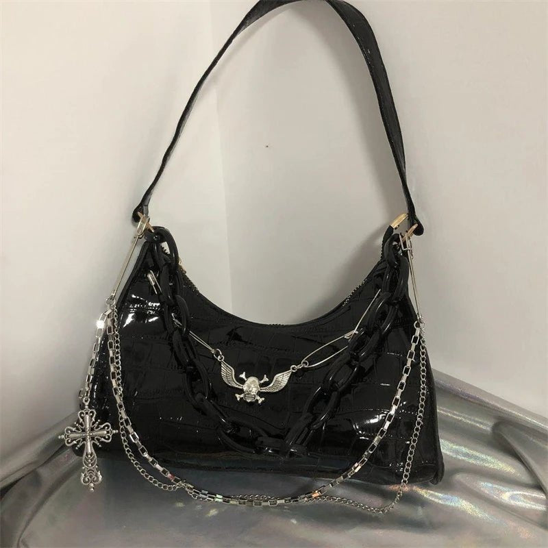 Coffin Shape Gothic Shoulder Bag - AltBrat