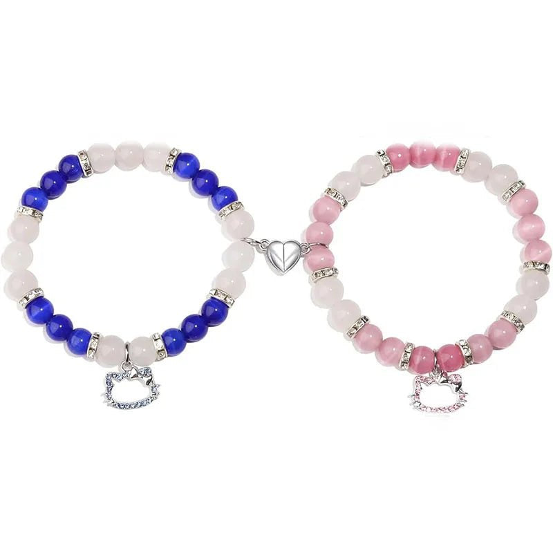 Spider Friendship Bracelets Matching Bracelets for Couple Best Friends Bff Magnet Heart Bracelets Goth Jewelry Gifts for - AltBrat