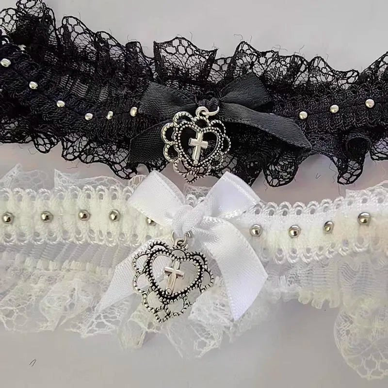 Gothic Red Black Lace Bow Choker Necklace Women Collar Necklace Vintage Choker Short Chain Necklace Halloween Fashion Je - AltBrat
