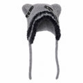 Fuzzy Bear Ear Hat with Chains & Cross - AltBrat