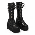 Gothic Tall Lace-Up Platform Boots - AltBrat