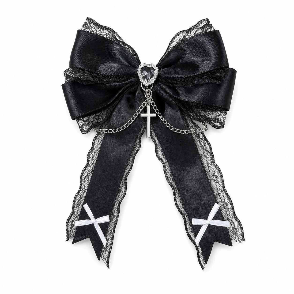 Gothic Lolita Style Hair Clips for Women Large Ribbon Bow Black/Red Color Hair Clip New Product