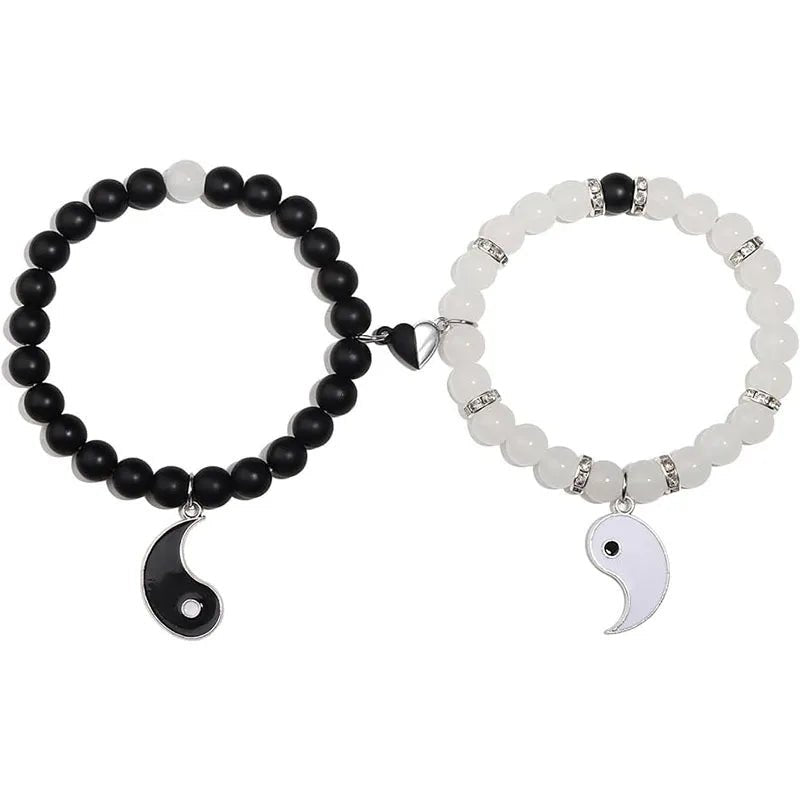 Spider Friendship Bracelets Matching Bracelets for Couple Best Friends Bff Magnet Heart Bracelets Goth Jewelry Gifts for - AltBrat