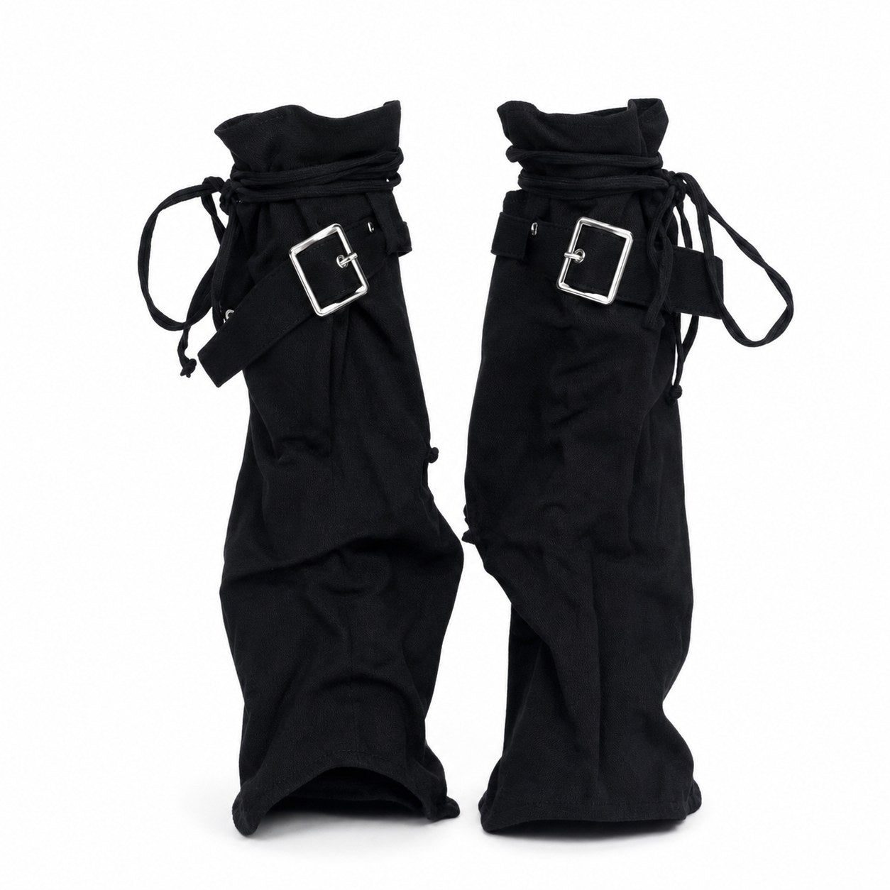 Distressed Denim Buckle Leg Warmers - AltBrat