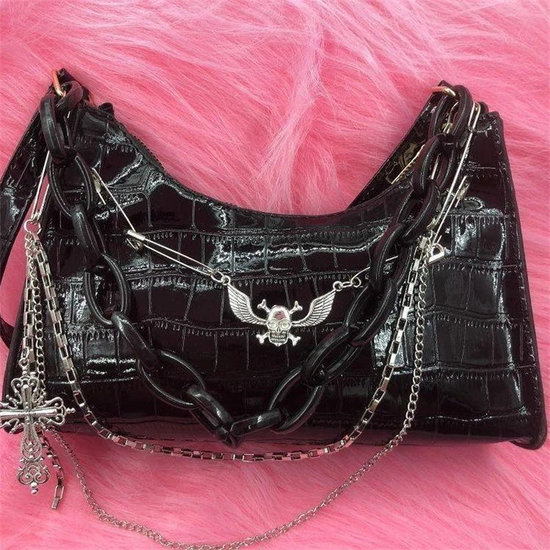 Coffin Shape Gothic Shoulder Bag - AltBrat