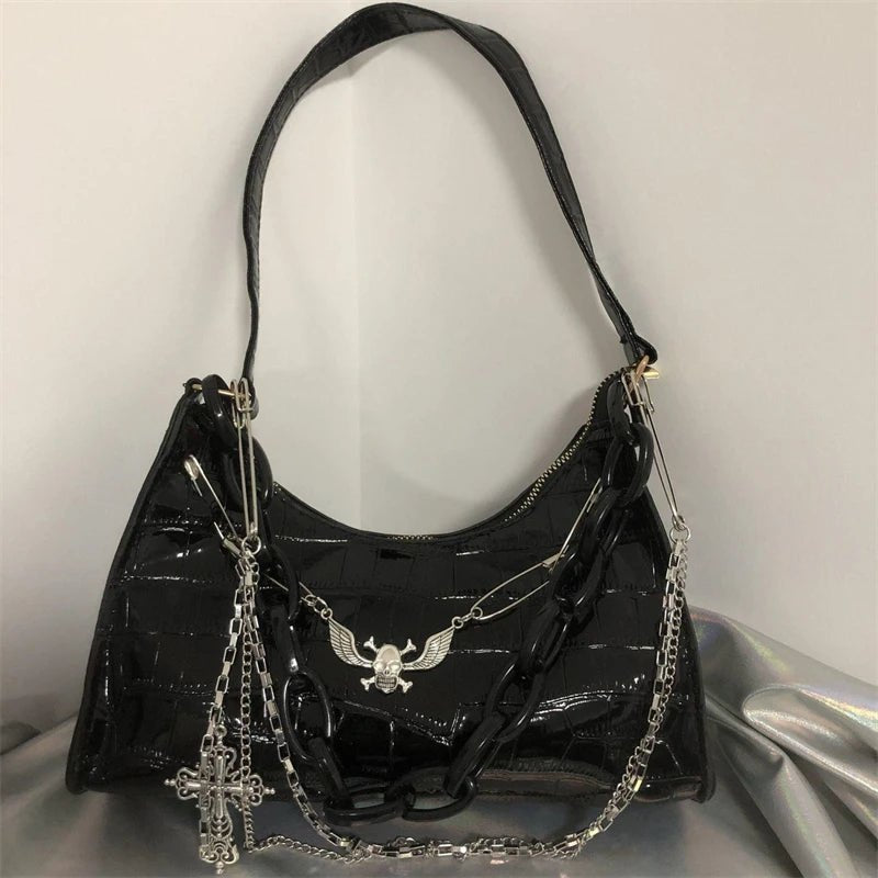 Coffin Shape Gothic Shoulder Bag - AltBrat