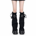 Distressed Denim Buckle Leg Warmers - AltBrat