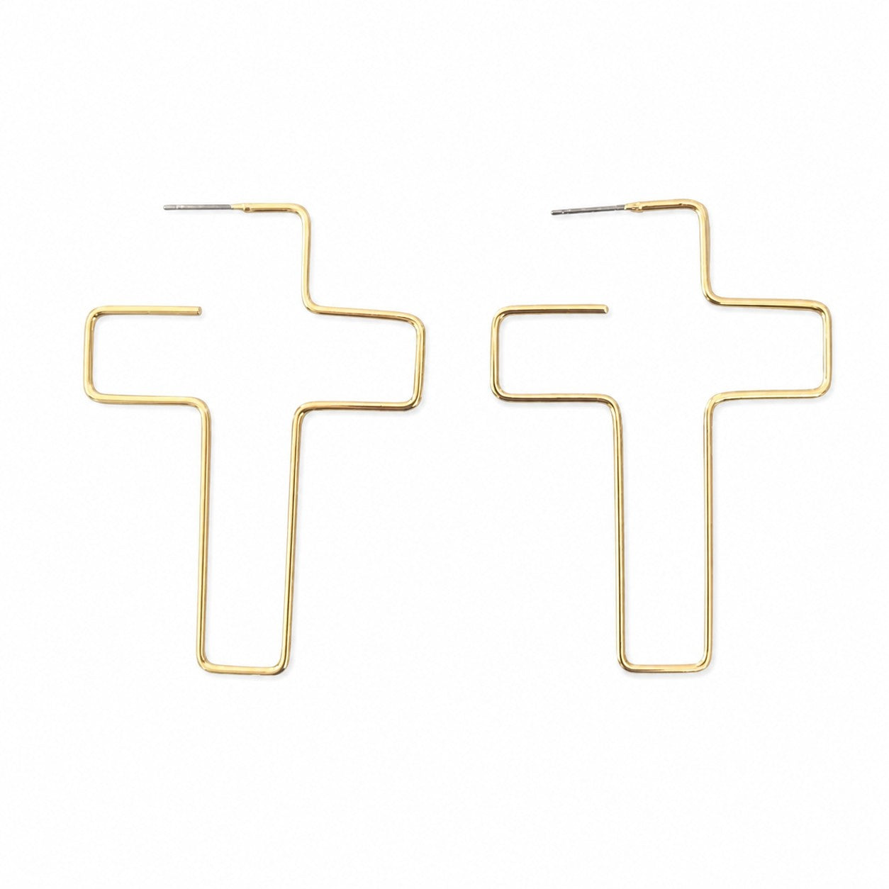 Ornate Gothic Cross Drop Earrings