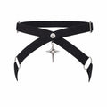 Star Pendant Crisscross Thigh Garter Belt - AltBrat