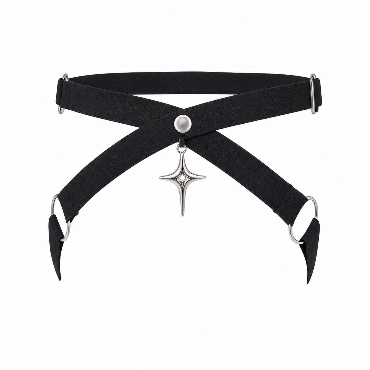 Star Pendant Crisscross Thigh Garter Belt - AltBrat