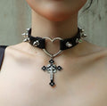Riveted Cross Collar - Necklaces & Chokers for Jirai Kei, gothic & kawaii style | Cute Splikes