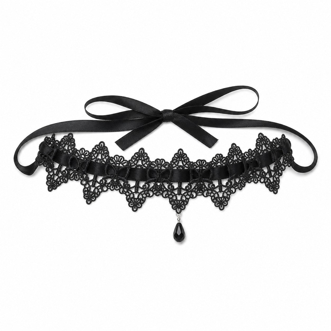 Gothic Red Black Lace Bow Choker Necklace Women Collar Necklace Vintage Choker Short Chain Necklace Halloween Fashion Je