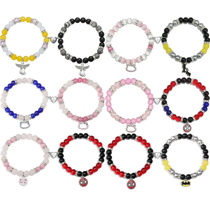 Spider Friendship Bracelets Matching Bracelets for Couple Best Friends Bff Magnet Heart Bracelets Goth Jewelry Gifts for - AltBrat