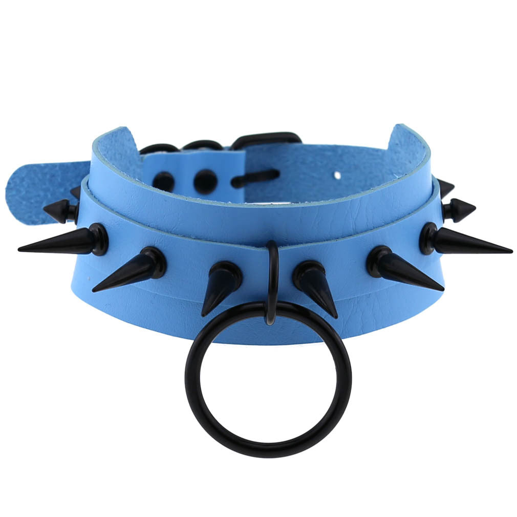 Studded Faux Leather Collar - Necklaces & Chokers detail view 7 | Cute Splikes