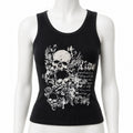 Skull & Wings Print Y2K Grunge Tank Top - AltBrat