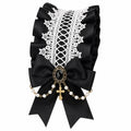 Lolita Lace Bow Headband with Pearls & Cross - AltBrat