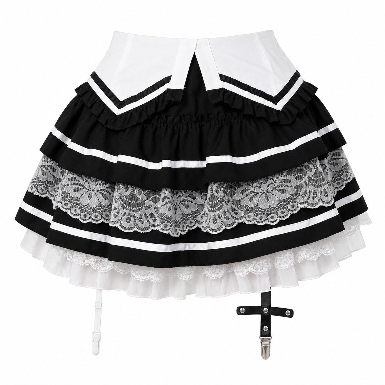Striped Lace Tiered Cake Skirt product - AltBrat