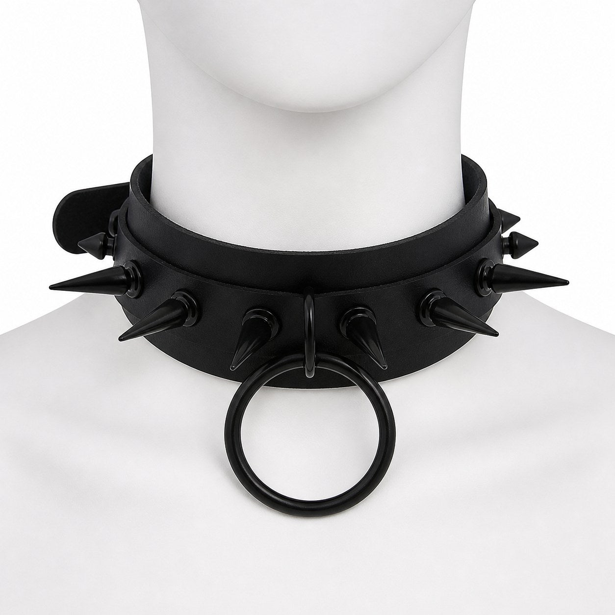 Black Spiked Choker with O-Ring - AltBrat