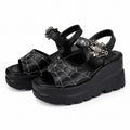 Spider Web Platform Wedge Sandals - AltBrat