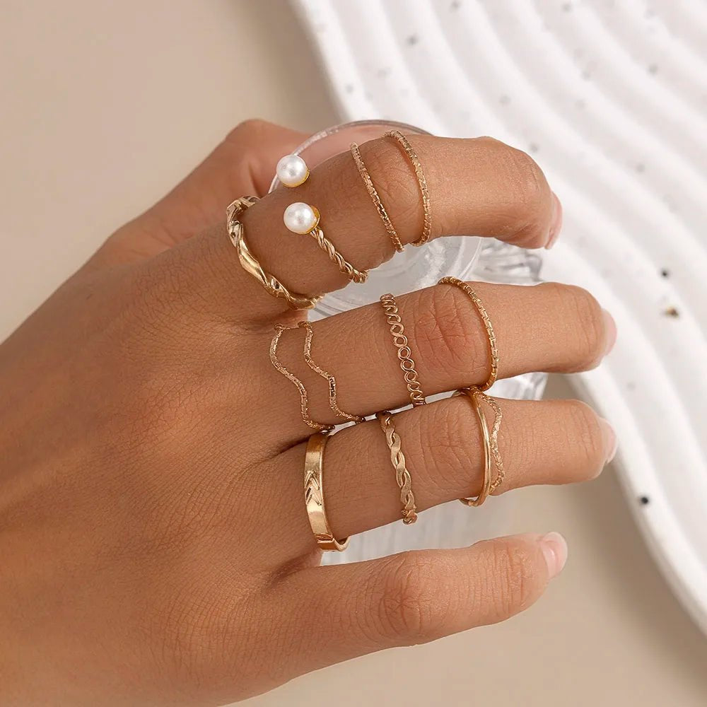 Aihua Punk Black Hollow Round Finger Rings for Women Men Vintage Gothic Geometric Cross Finger Ring Set Party Jewelry Gi - AltBrat