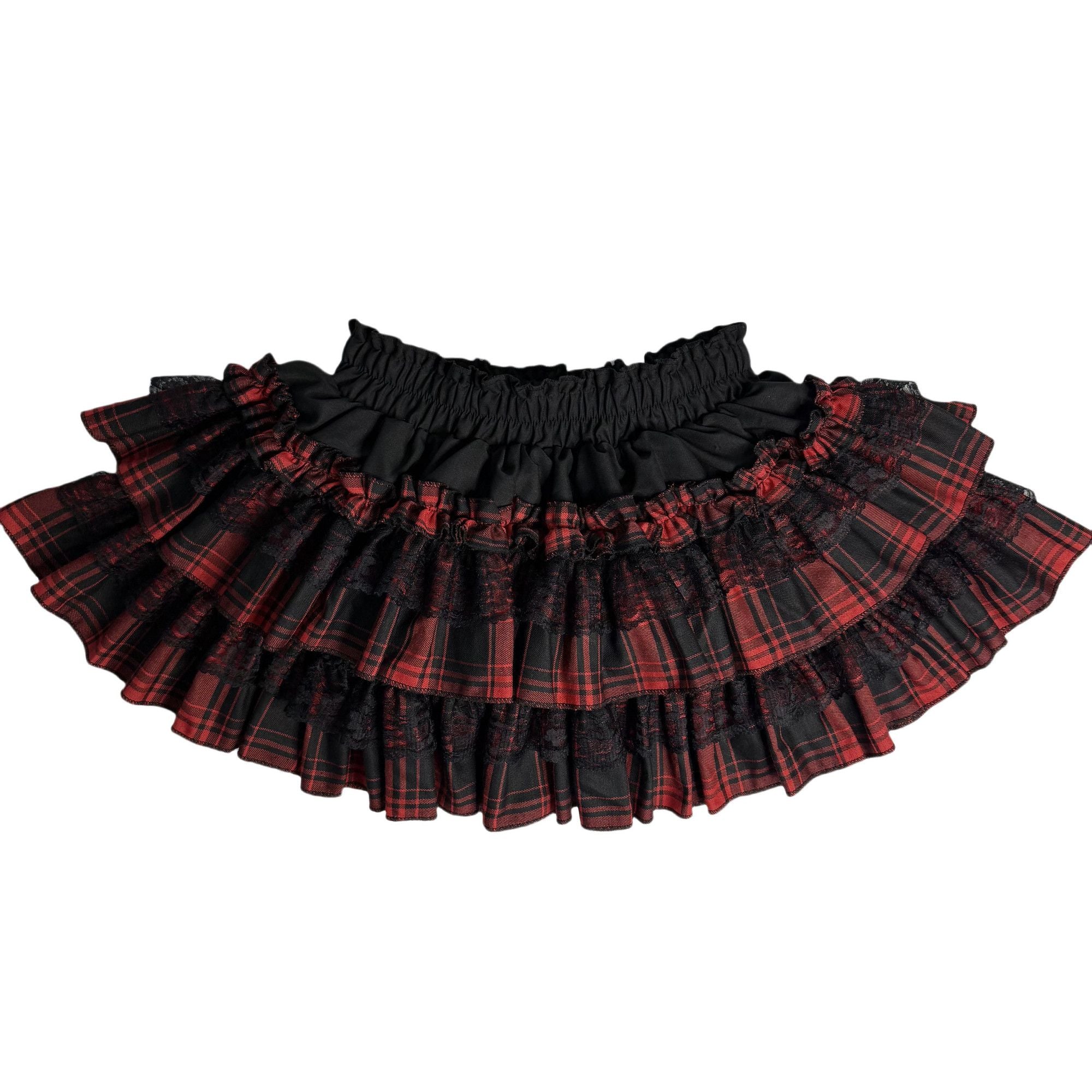 Black &amp; Red Puffy Skirt - Skirts detail view 2 | Cute Splikes