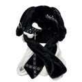 Furry Bunny Ear Hat with Star Band & Cross - AltBrat