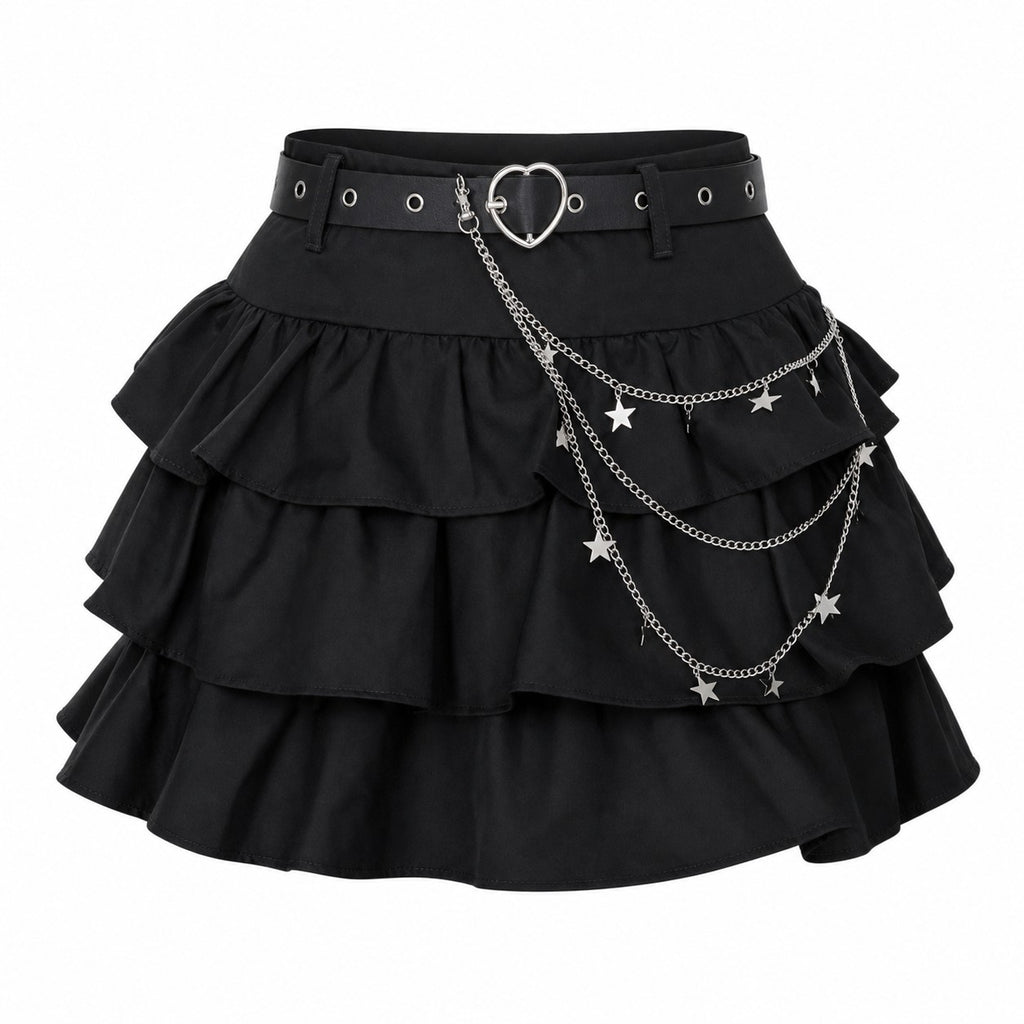Tiered Cake Skirt with Heart Belt & Star Chain product - AltBrat
