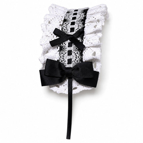 Black and White Hair Band Lolita Lace Hair Clip Headdress Female Girls Handmade Hair Accessories Bow Lace Hairband Headw