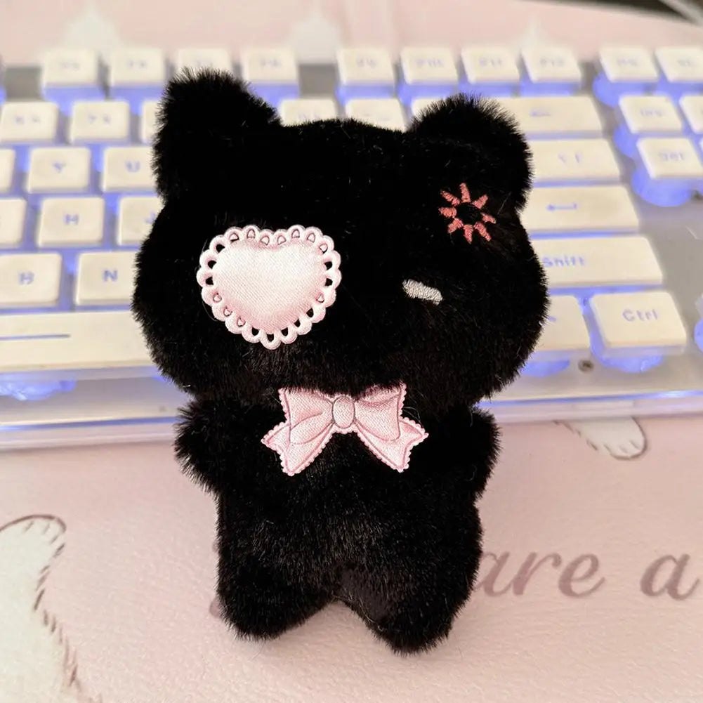 2pcs 50*37mm Goth Bat Wing Flocked Cat Charm Kawaii Plush Kitty Pendant for DIY Keychain Necklace Jewelry Making Accesso - AltBrat