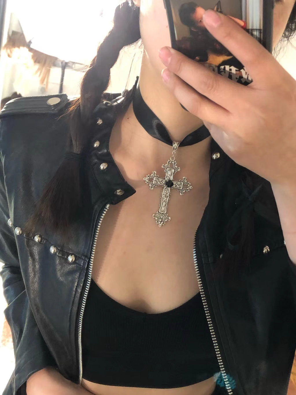 Cross Ribbon Necklace - Necklaces & Chokers detail view 5 | Cute Splikes