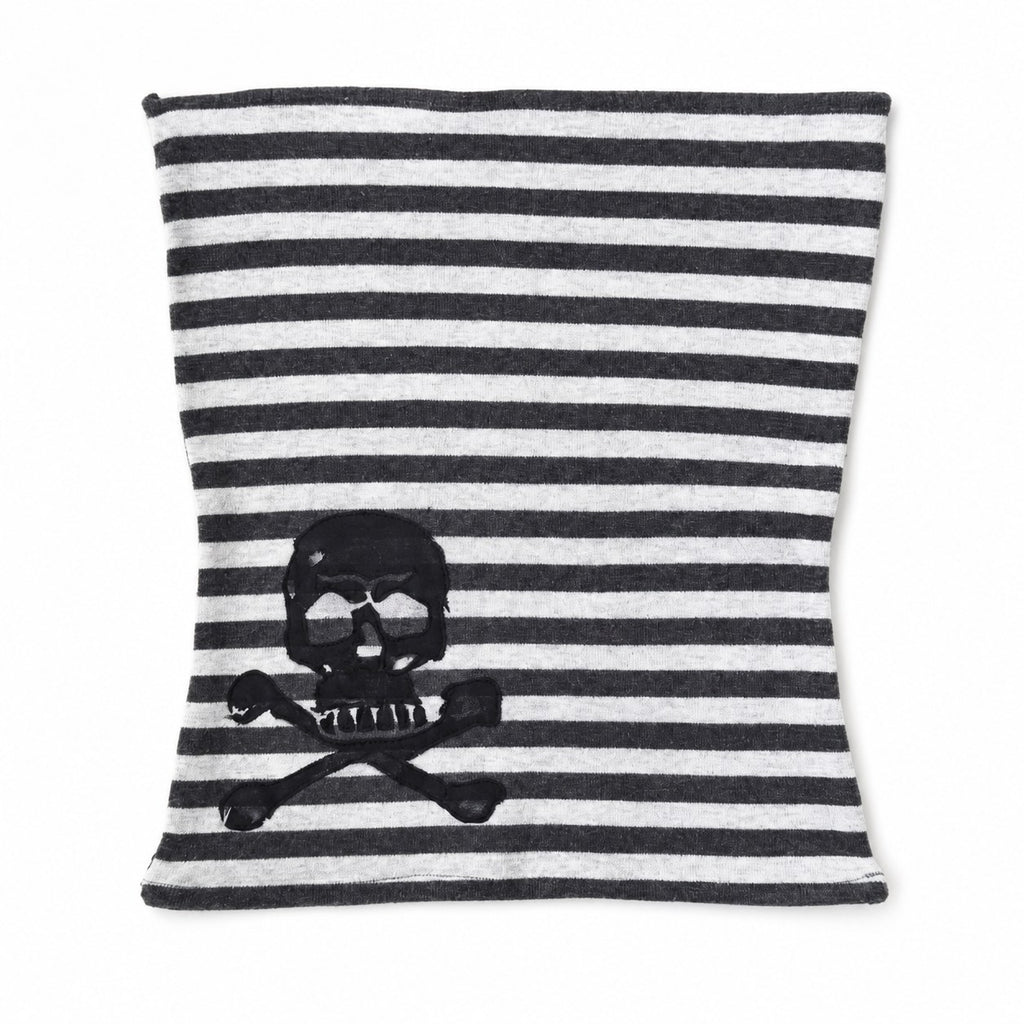 Striped Skull & Crossbones Strapless Bandeau Top - AltBrat