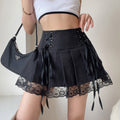 High Waist Lace Pleated Skirt - Skirts detail view 5 | Cute Splikes