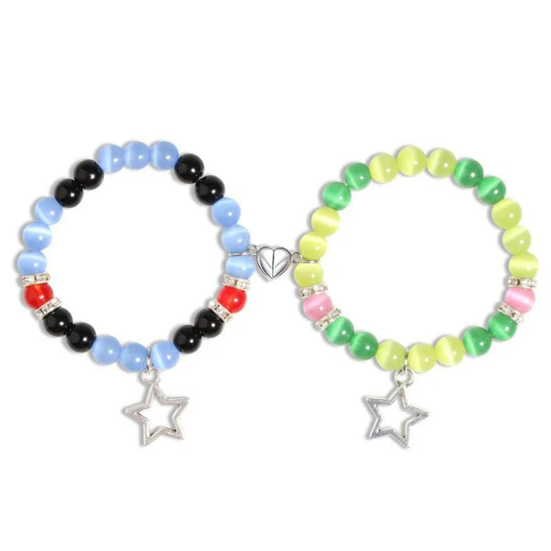 Spider Friendship Bracelets Matching Bracelets for Couple Best Friends Bff Magnet Heart Bracelets Goth Jewelry Gifts for - AltBrat