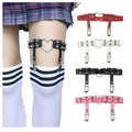 Punk Sexy Spike Garter Belt Rock Rivet Elastic Suspender Belt 2 Clips Harajuku Gothic Goth Studded Women Leglet Stocking - AltBrat