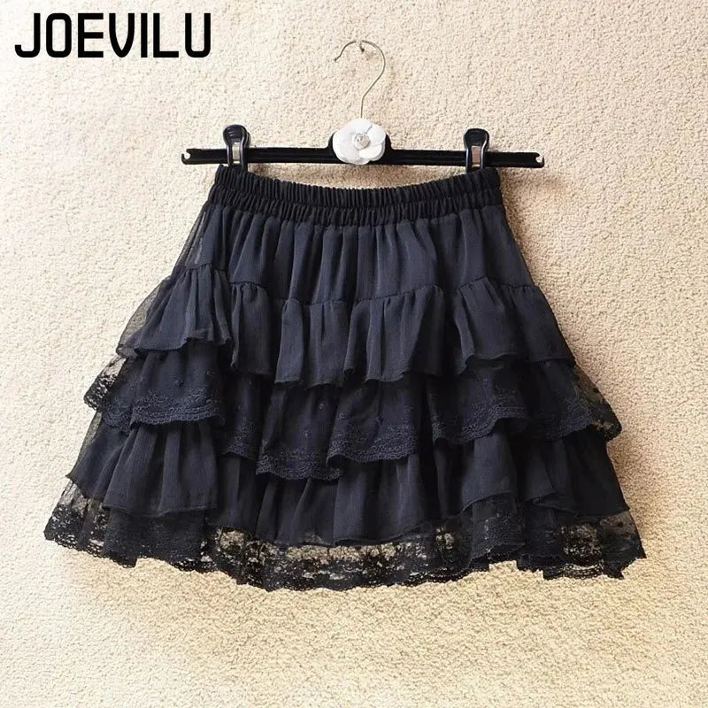 Black Lace Tulle Tutu Mini Skirt
