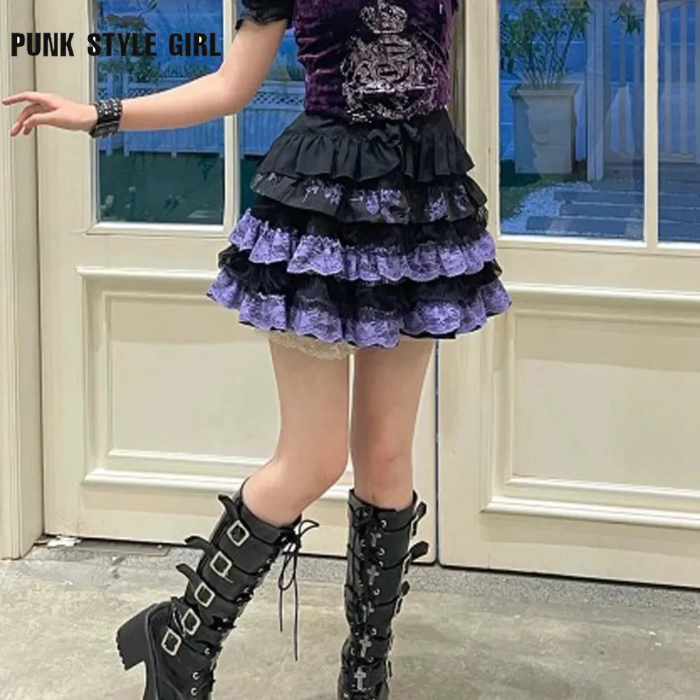 Purple Lace Tiered Cake Tutu Skirt